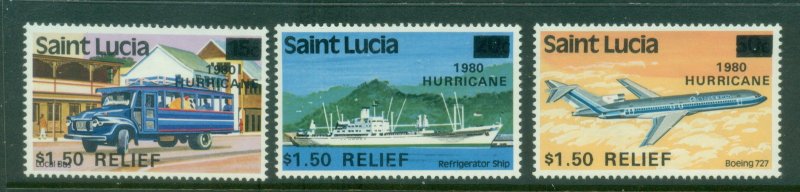 St Lucia 1980 Hurricane relief Opts MUH