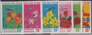 GABON MNH Scott # C109-C111 Flowers & Jets (6 Stamps)