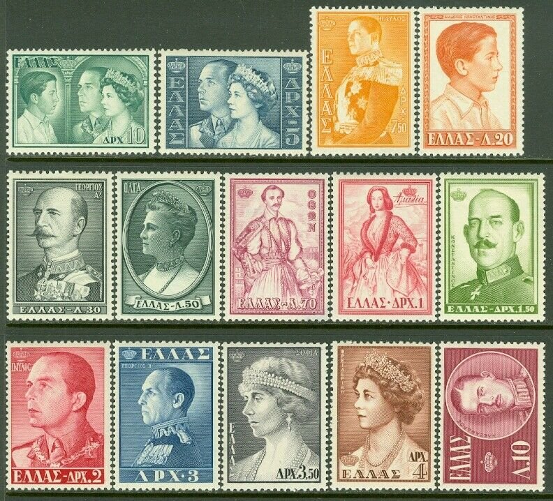 EDW1949SELL : GREECE 1957 Sc #604-17 Complete set. Very Fine, Mint LH. Cat $121.