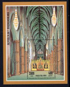 Madagascar 1215 Church Souvenir Sheet MNH VF