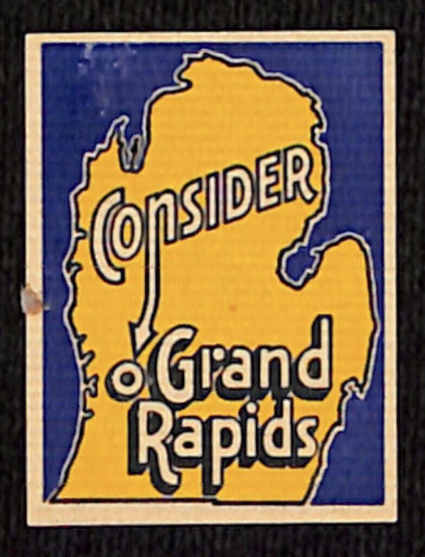 Vintage Consider Grand Rapids Poster Stamp - Michigan (Chamber of Commerce?)