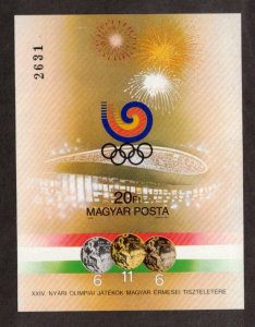 Hungary Sc 3161 MNH Imperf S/S of 1988 -Olympics Winners Medals - HM05