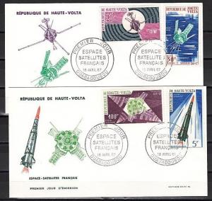 Burkina Faso, Scott cat. C36-C39. French Satellites issue. 2 First day covers.