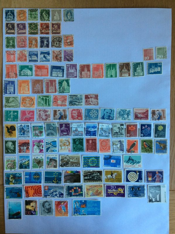 Switzerland 100+ stamps - Lot K