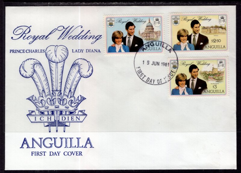 Anguilla 444-446 Royal Wedding U/A FDC