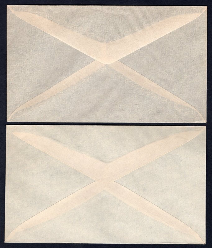 h440 - BRITISH KUT 1950s Lot of (2) Postal Stationery Covers