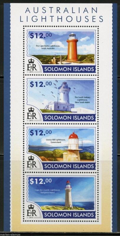 SOLOMON ISLANDS 2015 LIGHTHOUSES SHEET   MINT NH