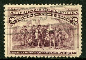 USA 1893 Columbus 2¢ Violet Sc #231 VFU T136