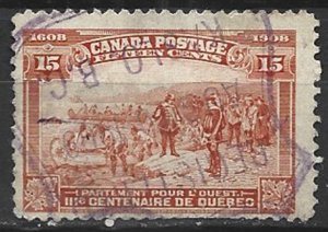 COLLECTION LOT 15019 CANADA #102 1908 LIGHT FAULTY PERF CV+$160