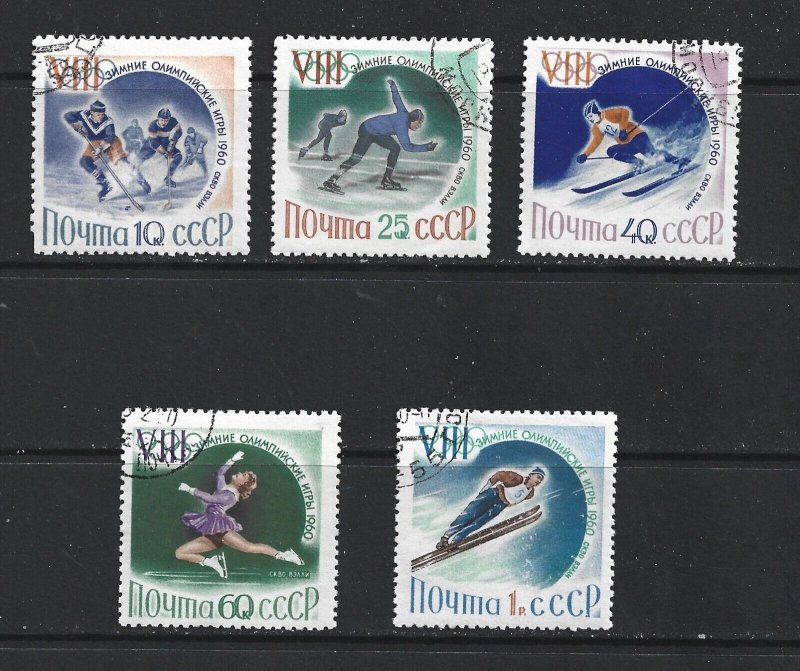 RUSSIA - 1960 WINTER OLYMPICS - SCOTT 2300 TO 2304 - USED