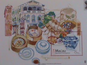 CHINA-MACAU STAMPS- 1999-SC#1002- TRADITIONAL TEA HOUSE- DIM SUM- MNH-S/S SHEET.