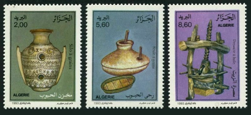 Algeria 983-985,MNH.Michel 1089-1091. Traditional Grain Processing,1993.