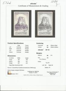 # 1084 MINT NEVER HINGED DEVIL'S TOWER     XF+