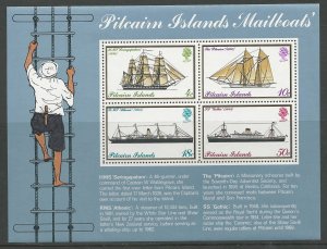 Pitcairn Island # 150a  Mailboats - souvenir sheet (1) Mint NH