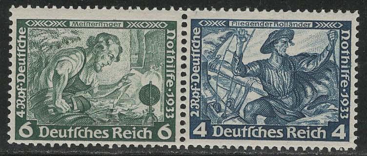 Germany Scott # B52, B50, mint nh, se-tenant, Mi# W47