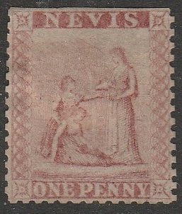 Nevis #14 Mint No Gum Single Stamp Straight Edge on Top cv $32.50