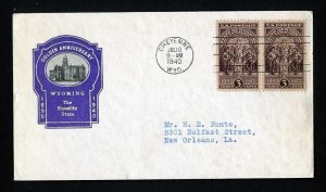 # 897 pair First Day Cover addressed with Ioor cachet dated 7-10-1940
