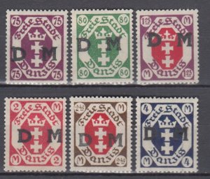 1922 Danzig German Occupation  Full Set  Dienstmarken Michel 15/20 MH