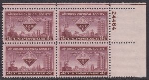 1002 American Chemical Society Plate Block MNH