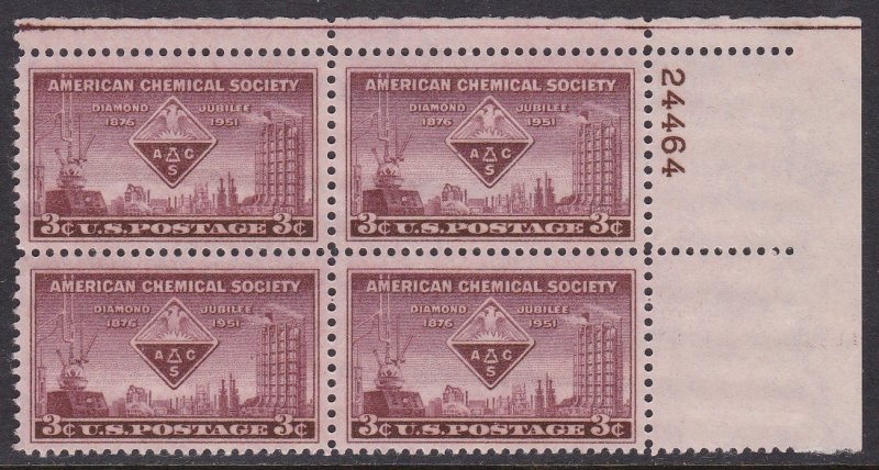 1002 American Chemical Society Plate Block MNH