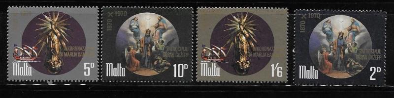 Malta 1971 St Joseph Statue of our lady Sc 428-431 MNH A855