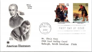 FDC 2001 SC #3502 N Rockwell & R Fawcett - New York, Ny  - Pair - J2762