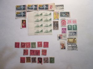 USA lot. Blocks, Washington STAMPS WITH FANCY CANCEL. UNCHEQUED.