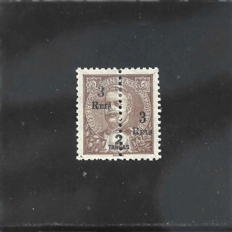 PORTUGUESE INDIA D. CARLOS I  3 r. s/ 2T.  (1911-13)   MNH (**) 