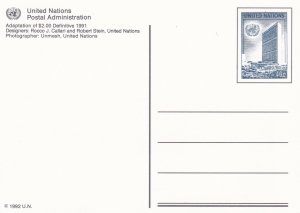 United Nations - New York # UX19, Postal Card. MInt, 1/2 Cat.