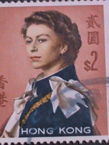 ​HONG KONG-CHINA 1962 SC# 214 MILITALY QUEEN ELIZABETH II STAMP- USED VF