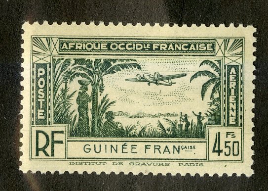 FRENCH GUINEA C3 MNH BIN .80 AIRPLANE