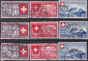 Switzerland 247-55 1939 Zurich Expo Cpl Used (some HR/pencil marks)