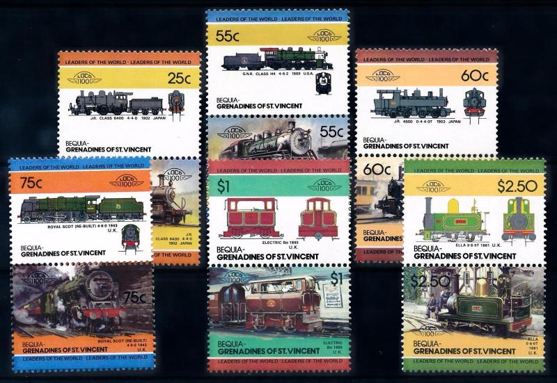 [63549] Bequia St. Vincent 1985 Railway Train Eisenbahn Chemin de Fer  MNH