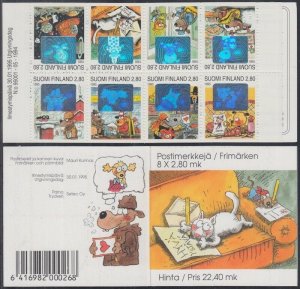 FINLAND Sc# 956a MNH CPL BOOKLET of 8 DIFFERENT GREETINGS IMAGES w/HOLOGRAMS