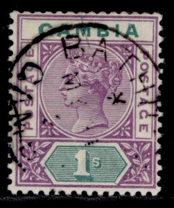 GAMBIA QV SG44, 1s violet & green, FINE USED. Cat £85. CDS