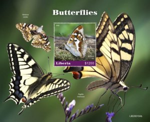LIBERIA - 2020 - Butterflies - Perf Souv Sheet - M N H