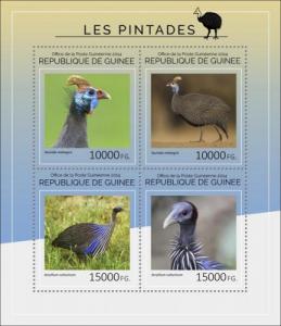 GUINEA 2014 SHEET GUINEAFOWLS BIRDS