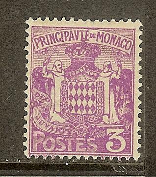 Monaco, Scott #62, 3c Coat of Arms, MH