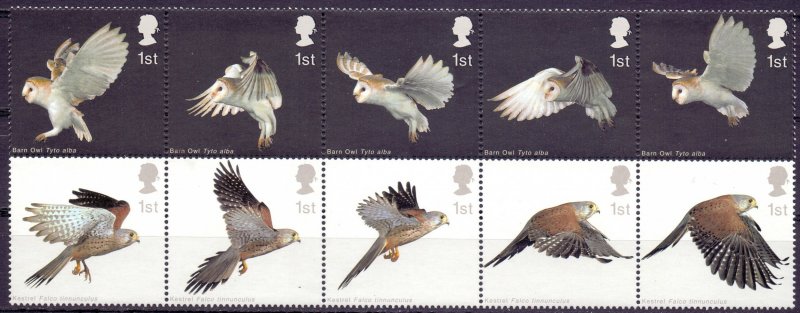 Great Britain. 2003. l 2327-36. Owls fauna. MNH.