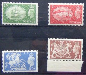 Great Britain 1951 set to £1 (2/6 - 10s MM) £1 MNH light gum crease see photo