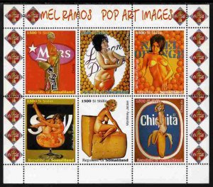 SOMALILAND - 1999 - Mel Ramos, Pop Art  #1 - Perf 6v Sheet - M N H-Private Issue