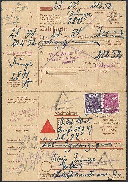 GERMANY 1947 Parcel card ex LEIPZIG........................................49092