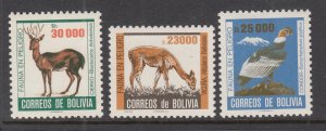 Bolivia 715-717 Animals MNH VF