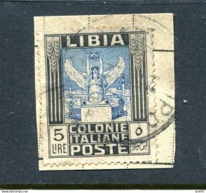 Libya 1921 5l Used on piece Perf 14x13 14991