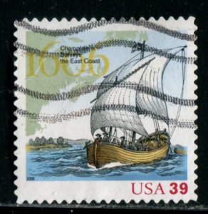 4073 US 39c Samuel de Champlain SA, used