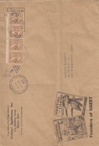 1940, Boston to East Bridgewater, MA, 1.5c Prexies X 4, Large Envelope (36087)