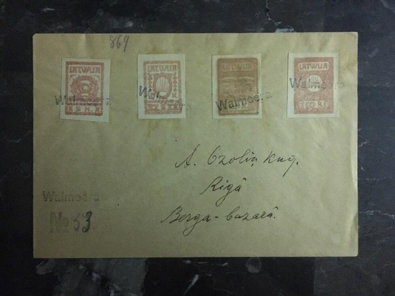 1918 Walmecra Latvia Registered cover To Latvia