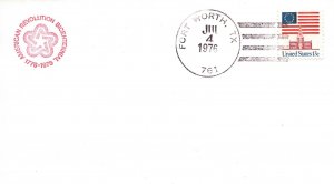 OFFICIAL PICTORIAL STAMP OF THE AMERICAN BICENTENNIAL FORT WORTH TX JULY 4 '76