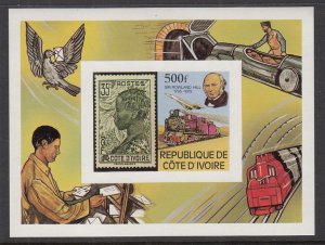 Ivory Coast 519 Rowland Hill Souvenir Sheet MNH VF