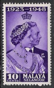 Selangor #74 Silver Wedding MNH